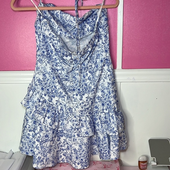Blue and White Floral Dress - Picture 7 of 7